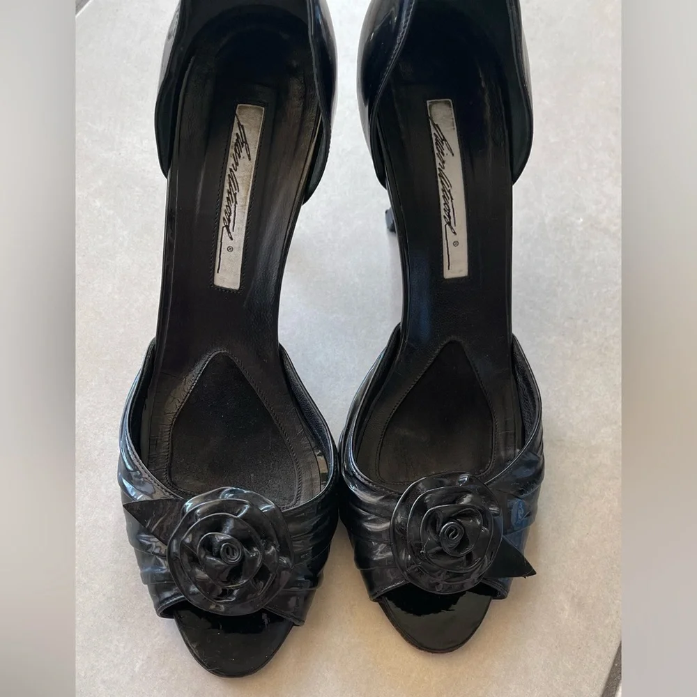 Brian Atwood Patent Peeptoe made jn Italy 39.5  8.5 - Picture 9 of 12